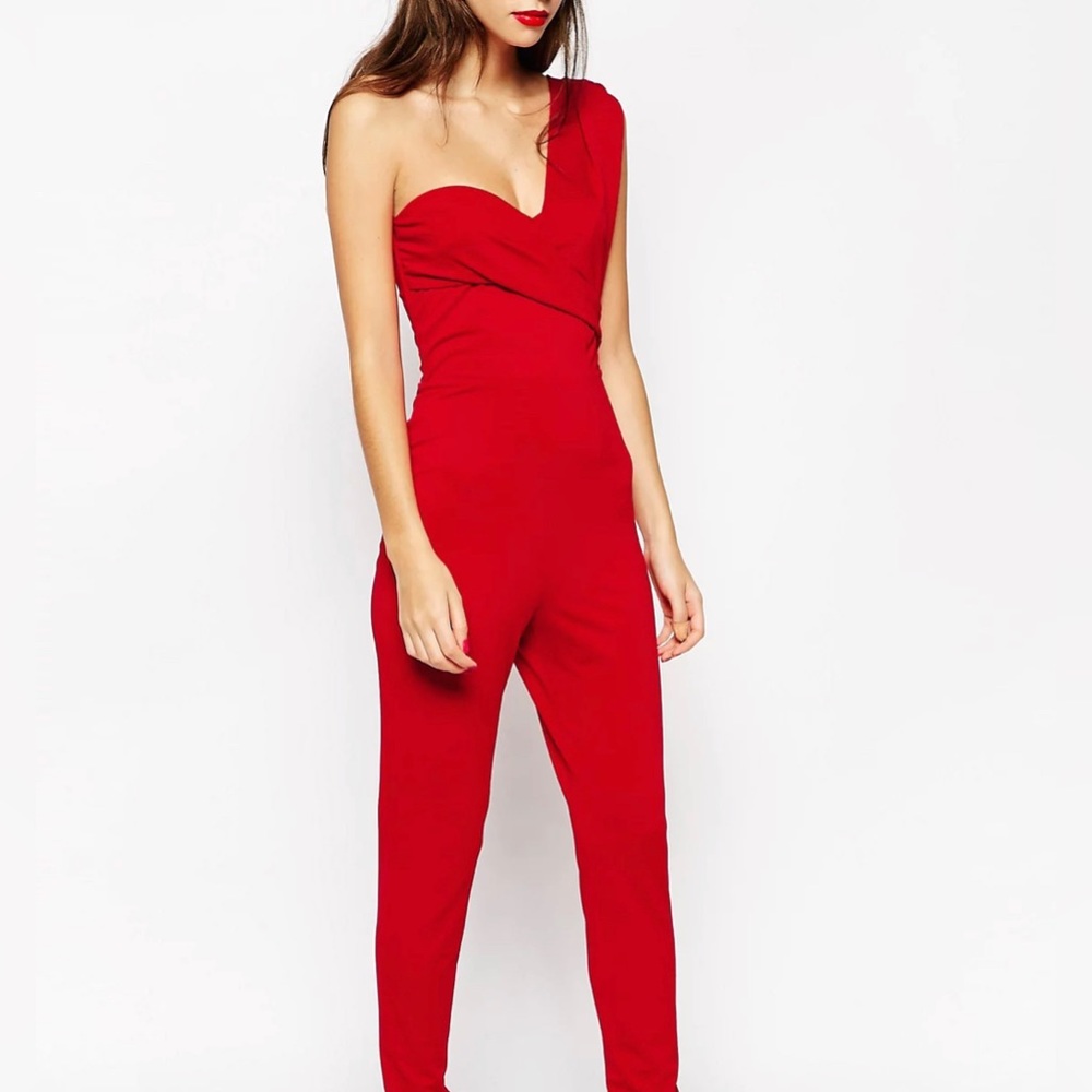 ASOS one shoulder draped jumpsuit NWT